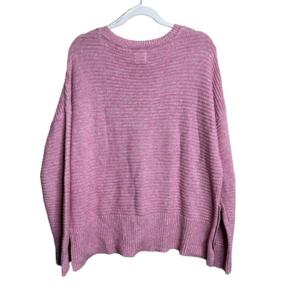 Joie Pink Marled Knit Sweater size XL NWOT long sleeved button side accents - Picture 6 of 6